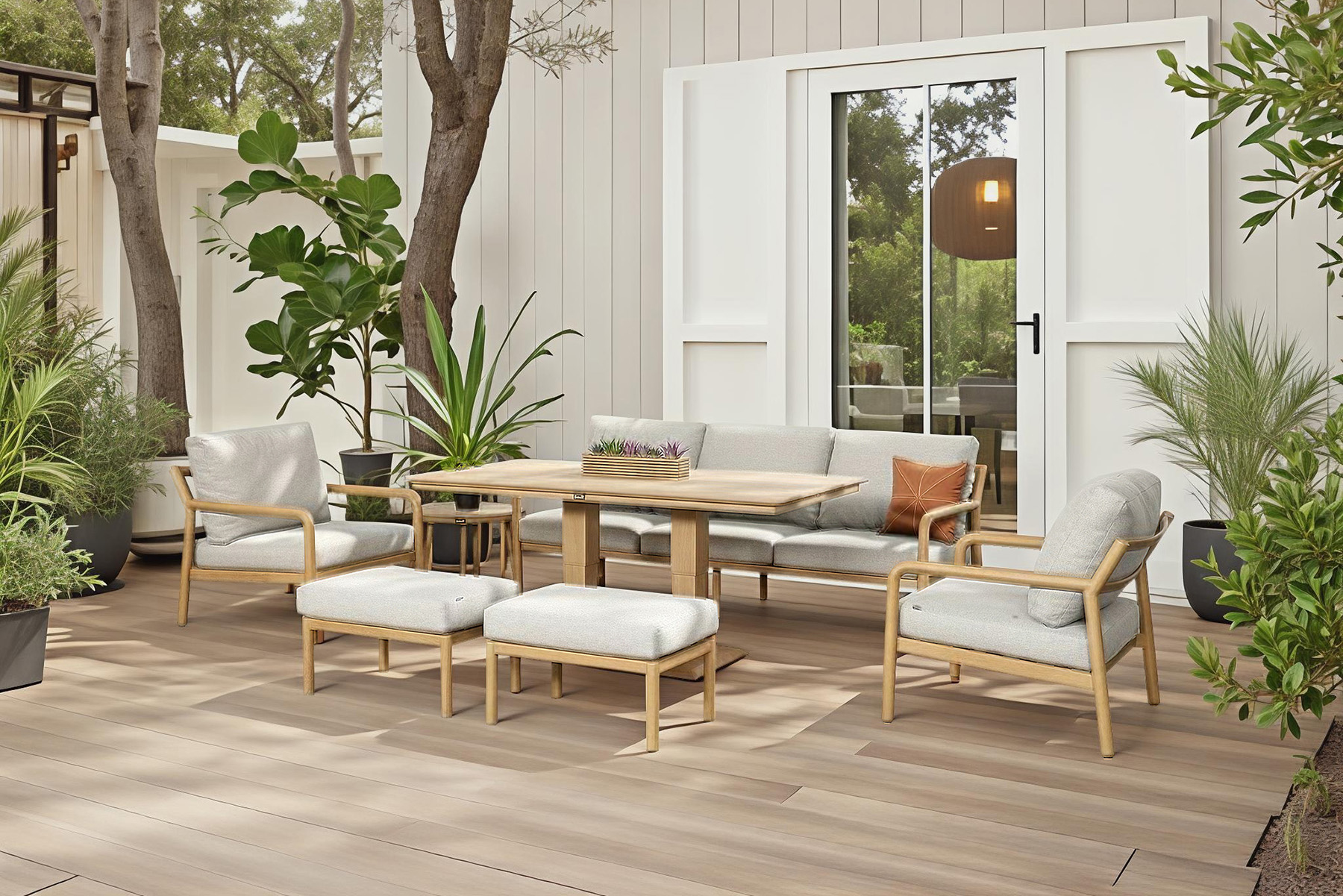 Sahara 3 Seat Lounge Set with Adjustable Table